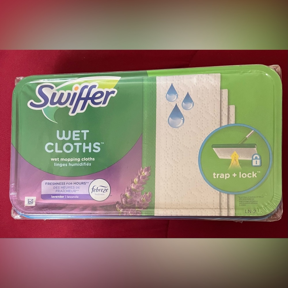 Swiffer Sweeper Wet Mopping Cloth Surface Refills Febreze Lavender Scent 12ct